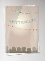 Vissevasse Wenskaart - Verjaardag - Happy Birthday Garland - 10,5 x 15 cm