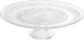 Retro Taartplateau op voet - Taartschaal - Taartschotel - ø33xh10cm - Glas