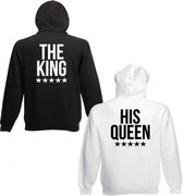 Hippe set Hoodies sweaters | King & Queen | black and white |Valentijn kado tip |maten S-M-L-XL-XXL