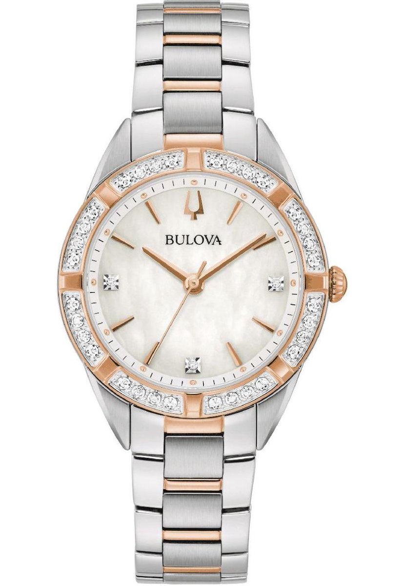 Bulova Sutton Horloge - Bulova dames horloge - Bicolor Rosé - diameter 32.5 mm - roestvrij staal