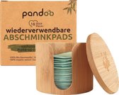 Pandoo wasbaar reinigingspad +bamboe houder - 18 stuks reinigingspad - organisch katoen en bamboe