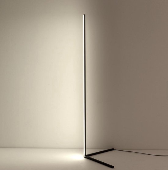 Hoeklamp - Vloerlamp - Wandlamp - Modern - Minimalistisch - Warm licht -  Zwart | bol