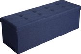 MIRA Home - Boîte de rangement - Avec espace de rangement - Chambre à coucher - Bleu foncé - 38x110x38