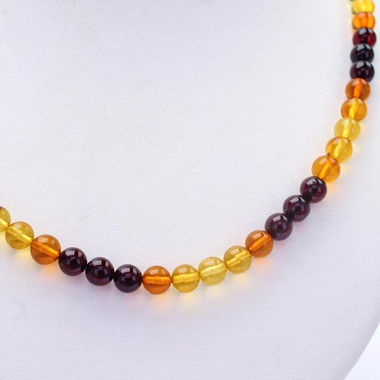 Brigada - collier - diverses couleurs d'ambre - jaune, cognac et marron -  45 cm +... | bol.com