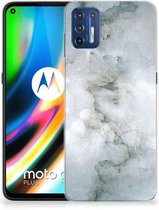 Silicone Back Cover Motorola Moto G9 Plus Telefoon Hoesje Painting Grey