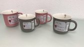 Thee-koffie kopjes - 'Mom you are the most beautiful'  - 4 stuks - 2 kleuren