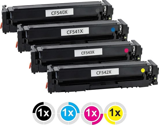 Inktdag toner cartridges voor HP 203X /203A ,HP CF540X / HP CF540A , HP  CF541X /... | bol