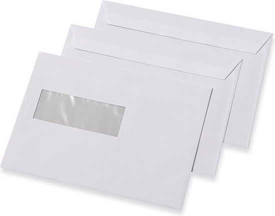Wieg Wetland weggooien Enveloppe - Bank envelop C5 met venster links hechtstrip per 500 stuks |  bol.com