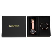 SJ WATCHES Geschenkset La Palma Horloge 36mm + Armbandje - Gift set - Geschenkset voor vrouwen - Roze dames horloge geschenkset