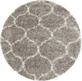 Tapijtenloods Opera Soft Shaggy Rond Hoogpolig Vloerkleed Beige- 80 CM ROND