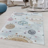 Impression Universe Laagpolig Baby Kinderkamer Vloerkleed Wit- 140x200 CM.