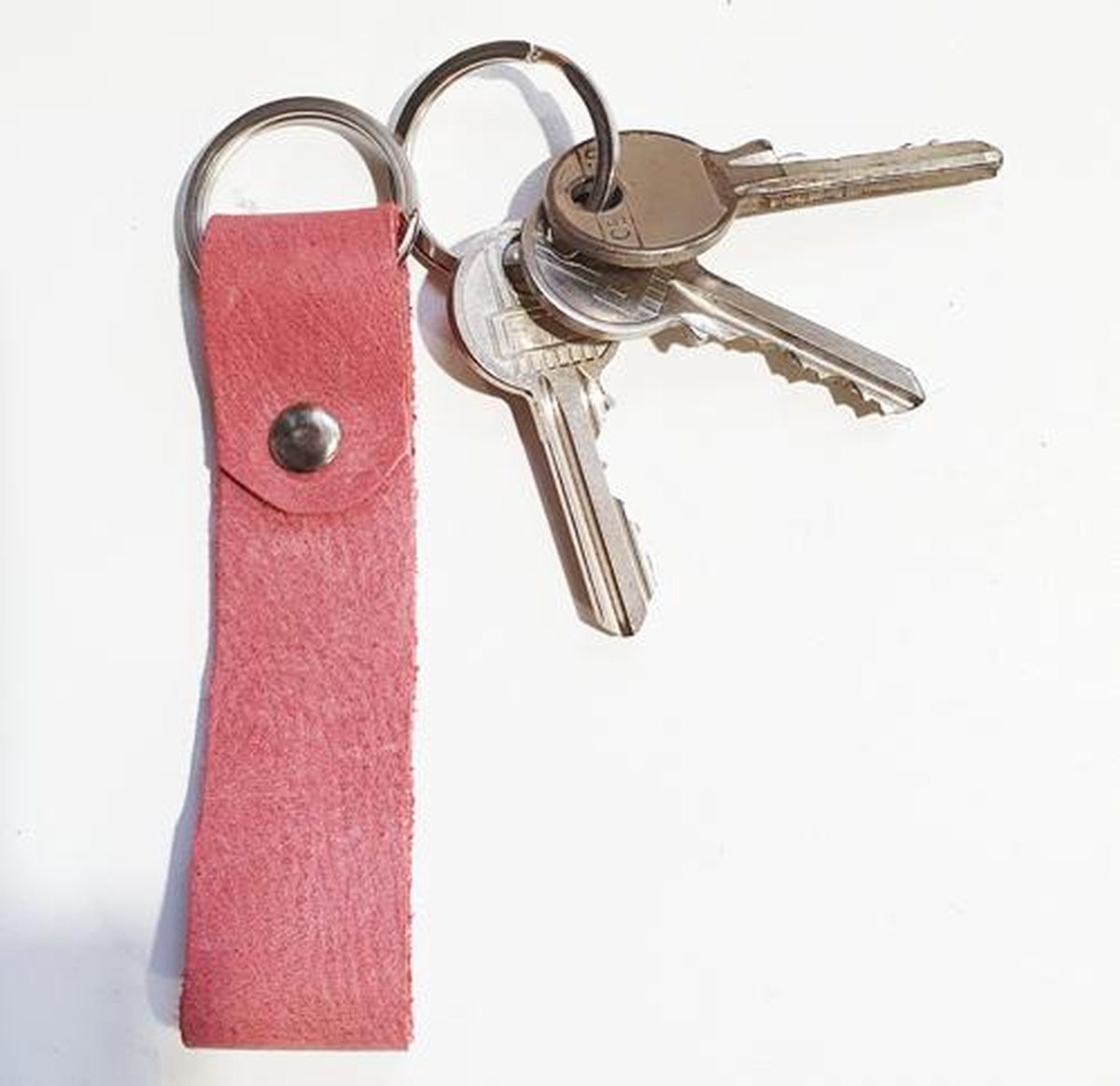 Toetie & Zo Handgemaakte Leren Sleutelhanger - Roze - Sleutelkoord - Sleutelhouder - Leder - Handgemaakt