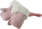 baby lammy wanten schapenvacht/lamsvacht zacht rose met veiligheidskoord