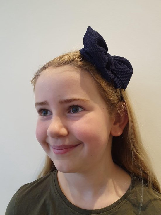 Stoffen Strik Donkerblauw Nylon Haarband | 0 t/m 12 jaar | Grote Strik |  Kind Newborn... | bol.com