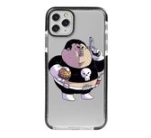 Hoesjes Atelier Zwart Frame Transparant Impact Case Dikke The Punisher voor IPhone 11Pro met ScreenProtector