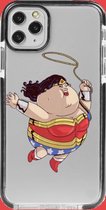 Hoesjes Atelier Zwart Frame Transparant Impact Case Dikke Wonderwoman voor IPhone 11Pro met ScreenProtector