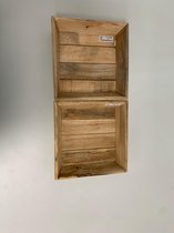 Teak houten dienbladen 2 stuks 24 x 24