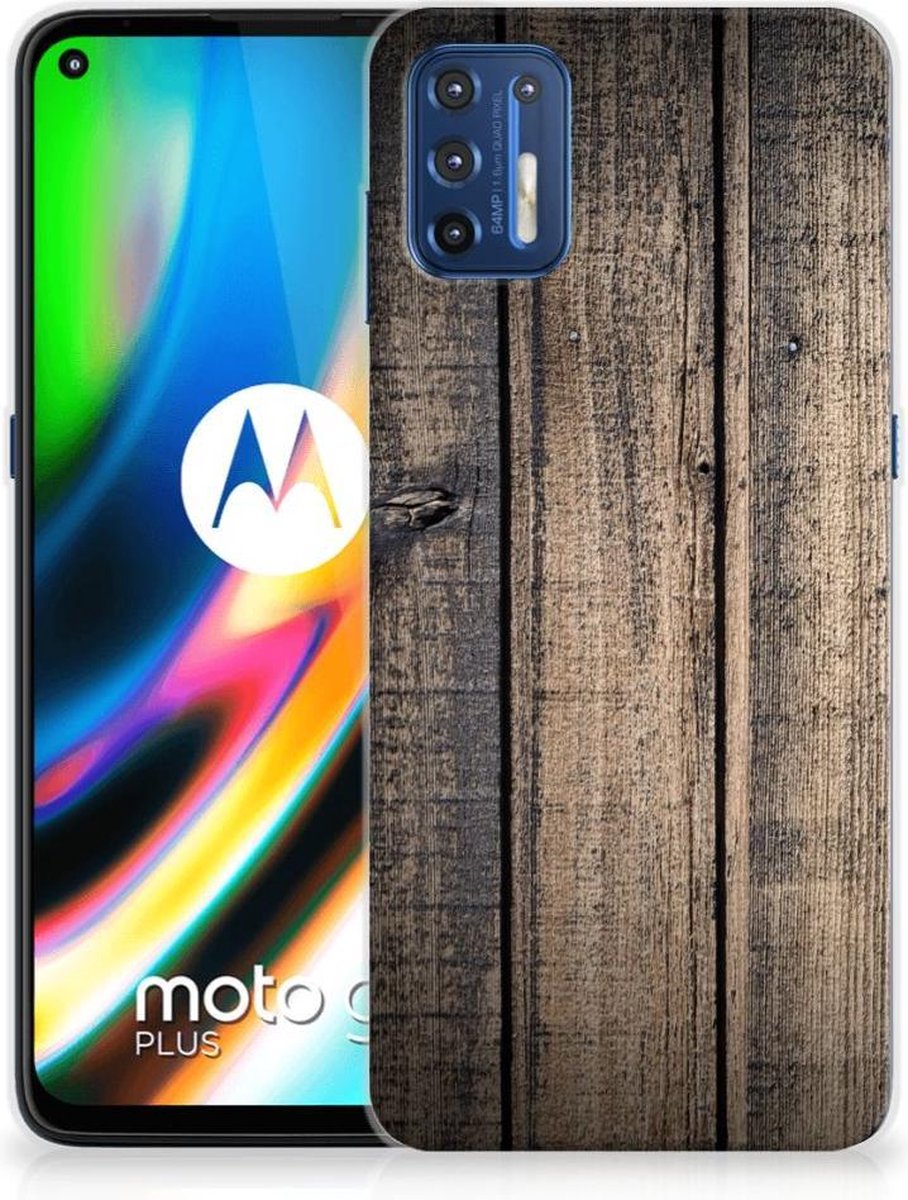 Motorola Moto G9 Plus Bumper Hoesje Steigerhout