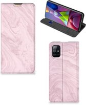 Flip Case Geschikt voor Samsung Galaxy M51 Smart Cover Marble Pink