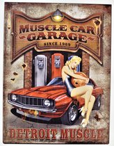 2D bord "Muscle Car Garage" 33x25cm