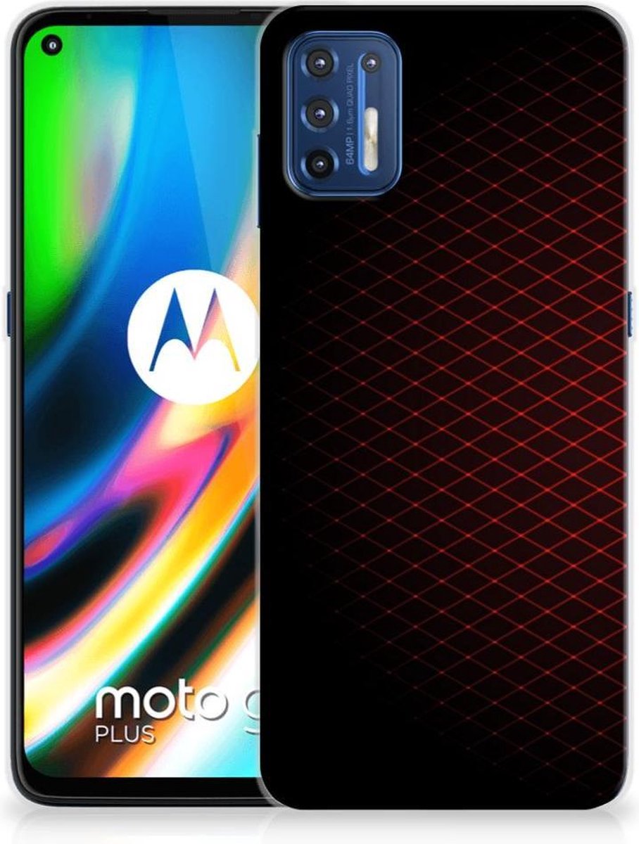 Motorola Moto G9 Plus TPU bumper Geruit Rood