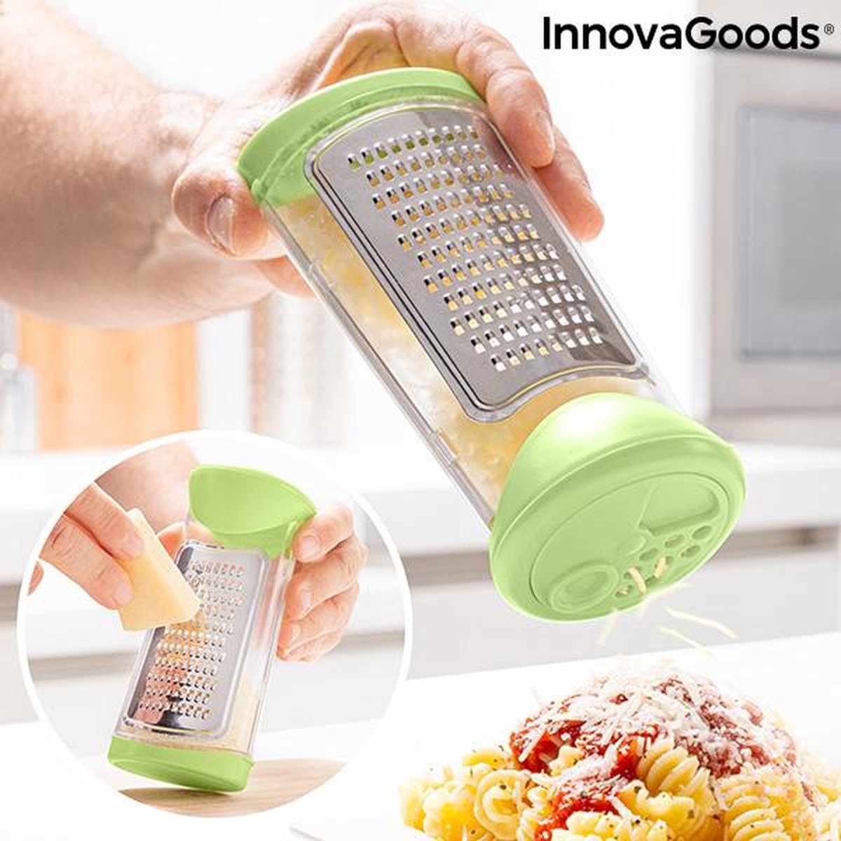 3-in-1 rasp met container en doseerdop Cheezy InnovaGoods