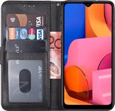 Telefoonhoesje Samsung a20s hoesje bookcase zwart - Samsung galaxy a20s hoesje bookcase zwart wallet case portemonnee book case hoes cover
