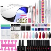 Gellak Starterspakket + Inclusief UV Lamp + Maarliefst 10 Verschillende Gellak Kleuren - Gellak Lamp – Gellac Set - Alle Benodigdheden in Eén - Uitgebreid 62-Delig pakket