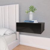 nachtkastjes set van 2 - hoogglans zwart - zwevend - industrieel - hout - modern - L&B Luxurys