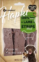 Flamingo hondensnack Hapki lamb strips 85gr. Let op: 1 zakje van 85 gram!