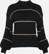 LOLALIZA Gestreepte trui met lurex - Zwart - Maat M