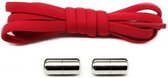 Lazy Shoelaces Rood - Premium Elastische Schoenveter Met Metalen Gesp - No Tie - Schoenveters - Veter