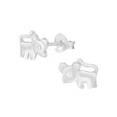 Joy|S - Zilveren muis oorbellen 7 x 5 mm