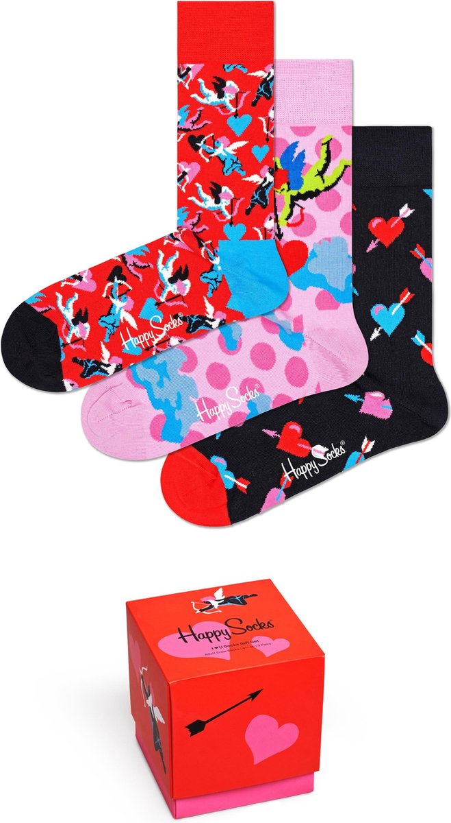 Happy Socks XLOV08-4400 I love You 3-pack Gift Box - Maat 41-46 | bol.com