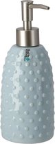 Gerimport Zeepdispenser Dots 9 X 20 Cm Keramiek Blauw 450 Ml