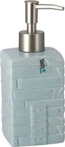 Gerimport Zeepdispenser 7,2 X 17,6 Cm Keramiek Blauw 350 Ml