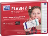 Oxford Flash 2.0 - Flashcards - Geruit 5mm - A6 - Rode rand - 80 stuks