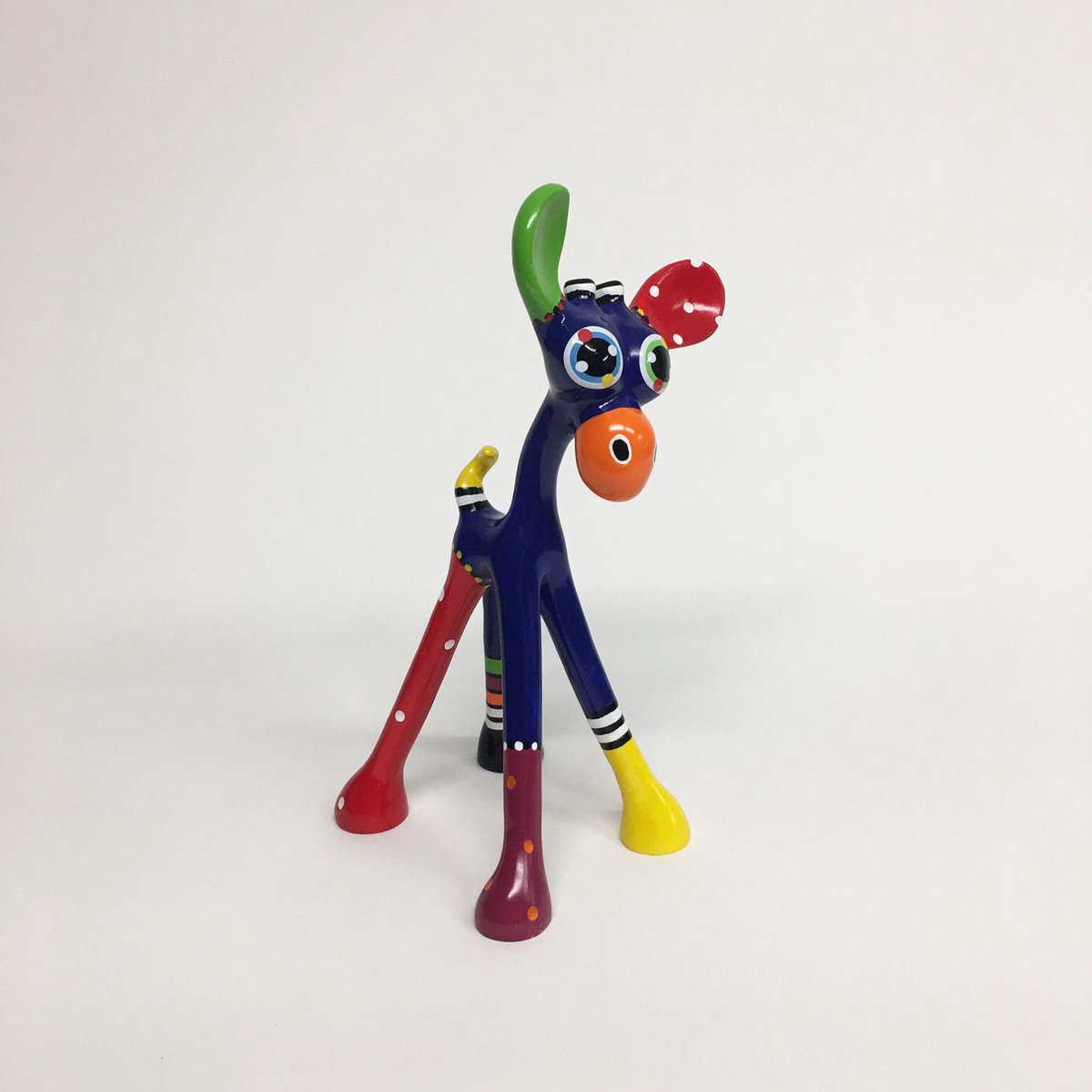 Jacky Zegers – JZ15 Alex - Kleurrijk, Vrolijk Beeld van een Giraffe – Kunst waar je Blij van wordt –Uniek en Origineel Cadeau – in Kleurrijke Geschenkdoos - Handbeschilderd - 31 cm