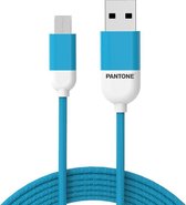 Pantone Micro USB to USB A Nylon kabel/ 1.5 meter - Blue Blauw