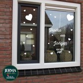 Hoera een Jongen en de tekst Made With Love. Wit