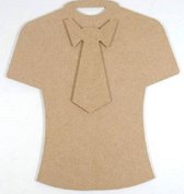 Joy!Crafts MDF t-shirt met stropdas 19,5 x 21,5 cm dikte 3 mm 1 stuk