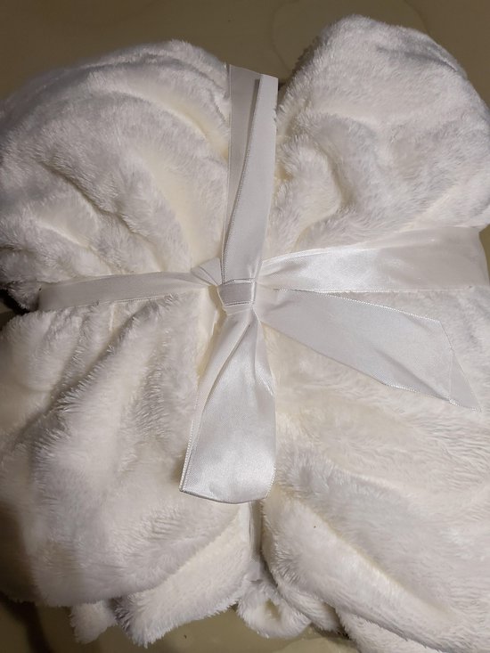 wit deken - fleece plaid -  deken - plaid - winter - cadeau -top cadeau-  fleecedeken- deken - cadeau - sint - kerstpakket