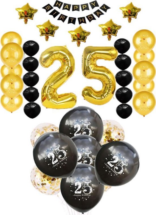 25 jaar verjaardag feest pakket Versiering Ballonnen voor feest jubileum 25  jaar.... | bol.com