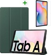 Samsung Galaxy Tab A7 Hoes en Screenprotector - Tri-fold Book Case en Tempered Glass Cover - 10.4 inch - Donker Groen
