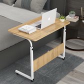 Table pour ordinateur portable - Table d'appoint - Table de lit - Bureau réglable - Couleur bois