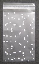 Home by Linda Cellofaanzakjes witte stippen -  Uitdeelzakjes - Cellofaan zakjes 10 x 15 cm 25 stuks