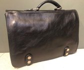 Laptoptas zwart Italiaans leder gemaakt in Florence