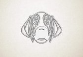 Line Art - Hond - Weimaraner - M - 60x79cm - Wit - geometrische wanddecoratie