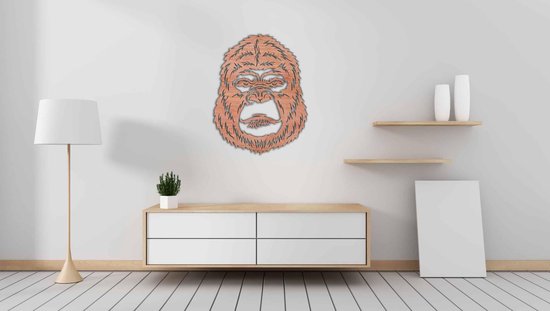 Décoration murale - Tête de Gorilla - M - 77x60cm - Contreplaqué - décoration murale - Line Art