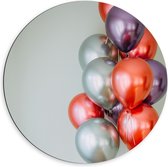 Dibond Wandcirkel - Bosje Ballonnen - 60x60cm Foto op Aluminium Wandcirkel (met ophangsysteem)